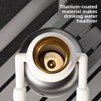 Thermos à vide moderne minimaliste à parois droites en acier inoxydable avec revêtement en titane, grande capacité, portable pour homme, idéal pour les voyages en extérieur