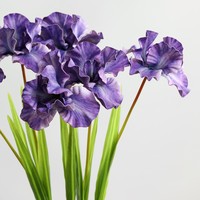 Bunga Iris Buatan Gaya Lukisan Minyak Eropa, Desain Bunga Kapas Mutiara Mekar Besar untuk Dekorasi Ruang Tamu Rumah
