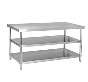 <span class=keywords><strong>Table</strong></span> de travail commerciale en acier inoxydable avec <span class=keywords><strong>roulettes</strong></span> pour cuisine - Product Image 4