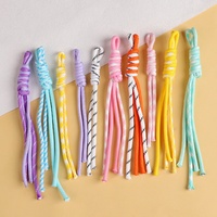 Stock usine – Nouveauté tendance : Porte-clés en corde 100 % polyester tressé à la main, accessoires colorés pour sac, pendentif mode