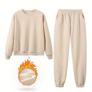 Survêtements en toile à motif solide pour femmes conception complète personnalisée vêtements d'entraînement décontractés pour l'hiver à des prix abordables - Product Image 3