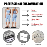 Ensemble 2 pièces pour femme : Débardeur de sport dos nageur respirant et Legging short taille haute push-up pour la course, l'entraînement et le fitness