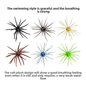 Esca da Pesca Professionale in TPE Morbido, Galleggiante, a Forma di Riccio Marino, con Tentacoli Realistici e Movimento Oscillante, Esche Artificiali <span class=keywords><strong>per</strong></span> Acqua Salata <span class=keywords><strong>per</strong></span> Spigole - Product Image 6