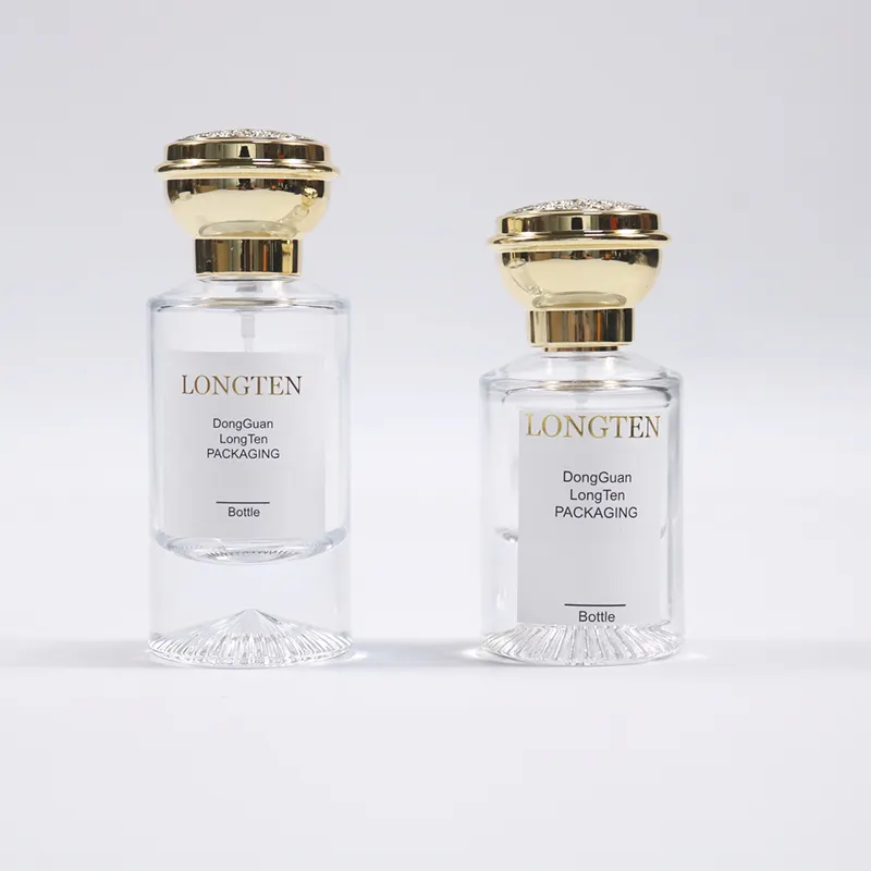 Luxus 30 ml 50 ml benutzerdefinierte leere runde Zylinder Hersteller Sprühen Zerstäuber Duft-Parfüm-Glasflasche