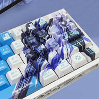 Keycaps Gaming Sublimasi Lima Sisi PBT Valkyrie Berambut Perak Kompatibel 61-63-64-65-67-68 Model Sumbu Magnetik 10