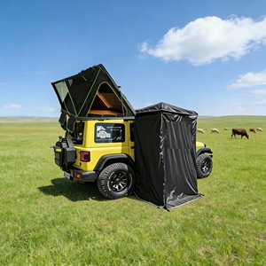 Tenda Doccia Portatile Pieghevole da Campeggio, Tenda Laterale per Auto con Doccia e WC, Luce USB Integrata - Product Image 2