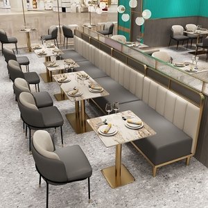 Mesa y sillas comerciales de estilo del sudeste asiático moderno para hoteles y restaurantes Hot Pot Coffee Barbecue Catering Booth - Product Image 1