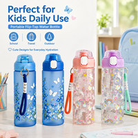 Bouteille d'eau sportive saine en plastique PC de qualité alimentaire 600 ml avec logo personnalisé, style minimaliste, pour boire directement, résistante à l'eau bouillante, idéale pour les voyages