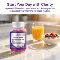 Gummies personnalisées à marque privée aux champignons Lion's Mane, Ashwagandha et supplément nootropique pour le cerveau