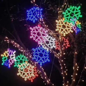 Guirlande LED Néon Flocon de Neige de Noël 80cm IP65 Étanche, Effet Pluie de Météores Scintillant, Blanc Chaud Doux, pour Extérieur et Intérieur, Garantie 2 Ans - Product Image 5