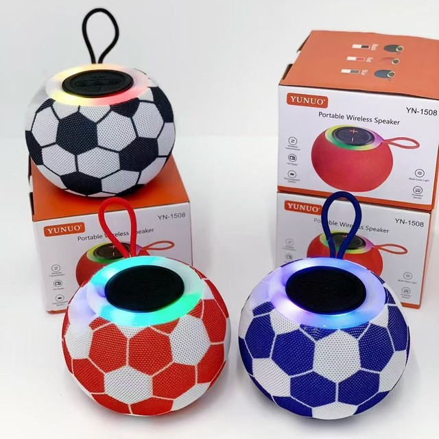 Portable Mini Speaker with Soccer Shape RGB LED Light for 5.3 5W Output for Kids Karaoke Home Parties & Outdoor Fun