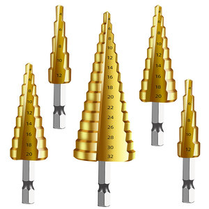 Brocas escalonadas métricas con vástago hexagonal 4-12 4-20 4-32 de acero de alta velocidad para perforación de acero - Product Image 1