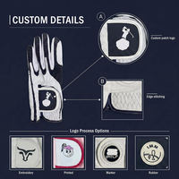 Accessoires de golf personnalisés, gants de golf en cuir Cabretta de haute qualité avec marqueur de balle