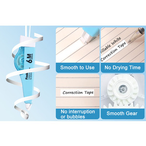 Dispensador <span class=keywords><strong>de</strong></span> Cinta Correctora Foska Rosa/Azul Transparente, Recargable, Mini, Bonito, Blanco, para Correcciones Instantáneas, Sin Tiempo <span class=keywords><strong>de</strong></span> Secado - Product Image 3