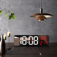 Réveil Numérique LED de Table Virtue Moderne avec Grand Écran, Luminosité Réglable, Affichage Heure, Semaine, Calendrier pour Maison et Bureau