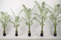 Plante Artificielle Polystichum Acanthophyllum Blanc Gree Couleur Soie Tissu Feuilles Palmier Décoration Intérieure Simulation Bonsaï