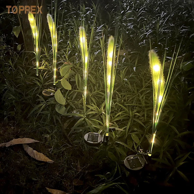 TOPREX Fábrica al por mayor Solar LED Iluminado Reed Lights Twinkle Outdoor Artificial Landscape Lighting para Park Lawn Decoration