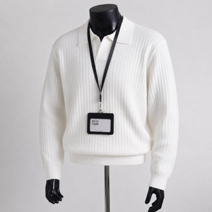 Grauer Kragenpullover aus atmungsaktivem Wolle/Nylon-Strick für reife Männer im Lao-Qian-Stil – Lässiger, locker sitzender Winter-Oberteil im Relaxed-Style - Product Image 5