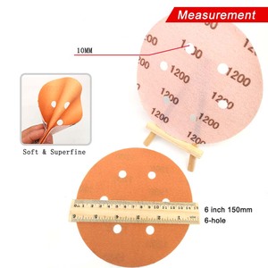 <span class=keywords><strong>Disque</strong></span> de ponçage super fin à 6 trous de 6 pouces, papier abrasif doux pour ponçage humide/sec, pour la finition et le polissage de la peinture automobile - Product Image 4