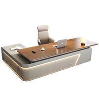 Ensemble de mobilier de bureau moderne de luxe pour la maison, comprenant un bureau de direction en panneaux de bois, une chaise de direction, et des éléments modulaires écologiques pour petites entreprises