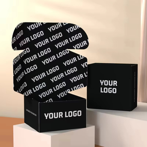 Wholesale Custom Logo Printing Corrugated Cardboard Shipping <strong>Boxes</strong> Hat Cloth <strong>Shoes</strong> Packaging Black Shipping Mailer <strong>Boxes</strong> for Hat - Product Image 6