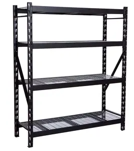 KINDE 4 계층 무거운 의무 전체 금속 Wiremesh 오버 헤드 랙 선반 Boltless Shelfving 스토리지 창고