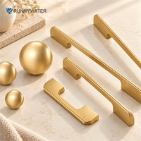 Poignées et boutons de meubles modernes en alliage de zinc doré pour armoires de cuisine, chambre et salle de bain - Poignées de porte et boutons de commode durables