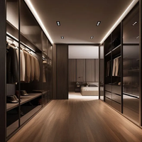 Dressing Moderne de Luxe, Dressing sur Mesure avec Grand Rangement et Éclairage LED