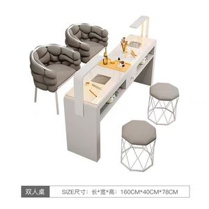 2025 New Hot-Selling Exclusive Beauty Salon Light Luxury Professional Stainless Steel Manicure <b>Table</b> <b>Nail</b> Living Room Bedroom - Product Image 5