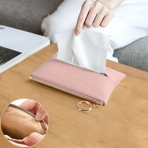 Japanese and Korean style <b>mini</b> zippered tissue bag, multi-functional small bag, <b>lipstick</b> bag, layered keychain key storage bag - Product Image 2