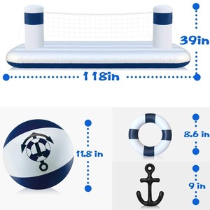 Red de voleibol inflable para piscina, balsa flotante de 300x100cm con pelota para adultos y niños, juegos acuáticos, accesorios para piscina - Product Image 5