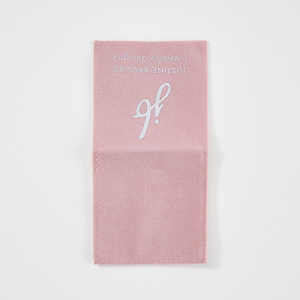 8x8cm Pink Earring Necklaces Suede Pouch Velvet <b>Gift</b> Bag Custom Jewelry Packaging Pouch Bag with Flap - Product Image 5