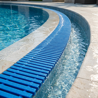 Rejilla de desagüe de piscina de 20 cm, rejilla estrecha para canal de desagüe, cubierta de drenaje modular entrelazada, rejilla antideslizante de ABS, canales de drenaje para piscinas