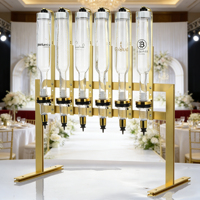 Distributeur de parfum mural de bureau doré au design élégant pour 6 bouteilles, machine de remplissage de liquide 375/500/750 ml pour événements de mariage
