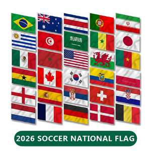 แฟนฟุตบอลโลกปี 2026 ของที่ระลึก 48 ทีม พร้อมอุปกรณ์เสริม ถ้วย หมวก เสื้อแข่ง ธง ผ้าไนลอน พิมพ์ลายดิจิตอลแบบพกพา - Product Image 6