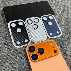 Metal Camera Cover 9H Gehard Glas Lens Schermbeschermer Accessoires voor iPhone 17 Pro Max Carbon Fiber Textuur Lens Covers - Product Image 2