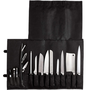 Couteau de camping personnalisé Vaisselle en toile en acier inoxydable Set de <span class=keywords><strong>couverts</strong></span> réutilisables Sac en toile Couteau de chef Sac à roulettes Sac pour couteau de chef - Product Image 4