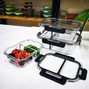 grado comida Prep contenedores de vidrio microondas congelador almacenamiento seguro contenedor de alimentos con tapa de Pp - Product Image 1
