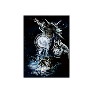 Hochwertiges 30x40cm 3d Bild Wolfs bild für Haupt wand dekoration 3D linsen förmiges Wolfs plakat