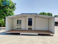 Maison préfabriquée en conteneur d'acier extensible BOX SPACE 20 pieds 40 pieds avec meubles, structure en acier galvanisé et panneaux en laine de roche
