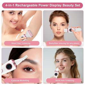 Trimmer per le ascelle viso <span class=keywords><strong>donna</strong></span> 4-in-1 ricaricabile rasoio per il corpo impermeabile bagnato e asciutto rasoio elettrico per le <span class=keywords><strong>gambe</strong></span> delle donne - Product Image 5