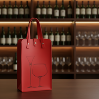 Sac à vin double en feutre durable 11 - Élégant, pliable, classique, pour le transport, le rangement et l'emballage cadeau du vin
