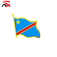 Broche drapeau du Congo personnalisable, petite, portable, en métal, souvenir d'activité patriotique 2026