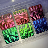 Palette de fards à paupières multichromes de luxe Ultra Shine Tendance chaude 6 couleurs de teint de peau foncé Effet holographique de gaufrage de marque privée