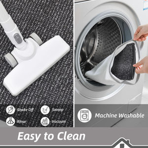 Tapis de <span class=keywords><strong>porte</strong></span> de trappeur de saleté demi-cercle tapis d'entrée lavables antidérapants tapis de sol de bienvenue à profil bas pour <span class=keywords><strong>porte</strong></span> avant arrière - Product Image 6