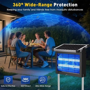 Piège à moustiques portable étanche JOYINLED pour extérieur, 16/20/40W, lampe <span class=keywords><strong>solaire</strong></span> anti-insectes, pour jardin, patio, camping - Product Image 4