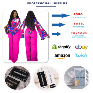 N8113 Abbigliamento Donna <span class=keywords><strong>Taglie</strong></span> Forti Best-Seller: Set Due Pezzi con Top a Maniche a Tromba e <span class=keywords><strong>Pantaloni</strong></span> a Gamba Larga, Outfit Autunnale per Donne - Product Image 3