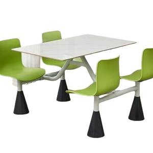 Restaurant Set Oblong Table And <b>Chairs</b> Stainless Steel Frame Durable For Fast Food Cafe School Use - Product Image 5