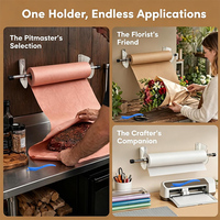 Découpeuse de papier JH-Mech avec butées latérales réglables à ressort, options de longueur de mandrin multiples, distributeur de rouleaux de papier kraft