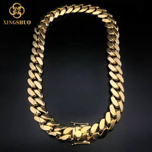 Dây chuyền vàng 18k kiểu Cuban Link bền chắc, bản to 18mm, món đồ nổi bật, phong cách Hip Hop, thích hợp cho các buổi tiệc, dành cho nam giới - Product Image 1